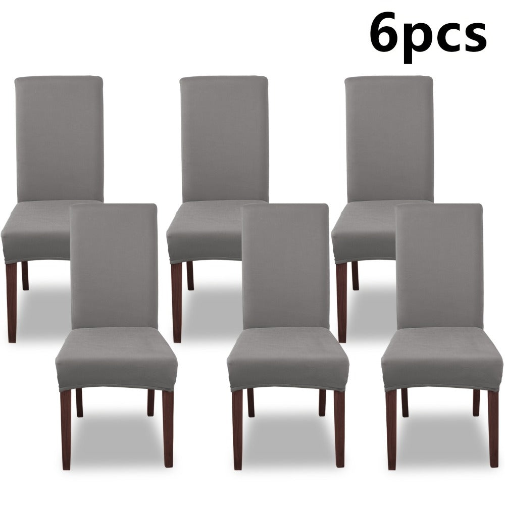 Silky Fiber Elastic Dining Chair Covers Set | Stretch Milk Fiber Slipcover, All-in-One Furniture Protector for Kitchen Wedding Office Hotel Living Room, 4pcs or 6pcs, 8 Colors