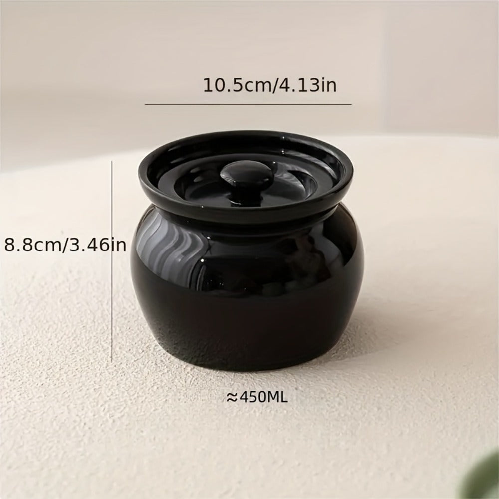 Ceramic Steam Stewing Pot - Water-Separated Clay Pot for Soups, Stews & Slow Cooking, Household Steaming Pot with Lid for One Person, Heat-Resistant Soup Pot for Stovetop & Kitchen Use