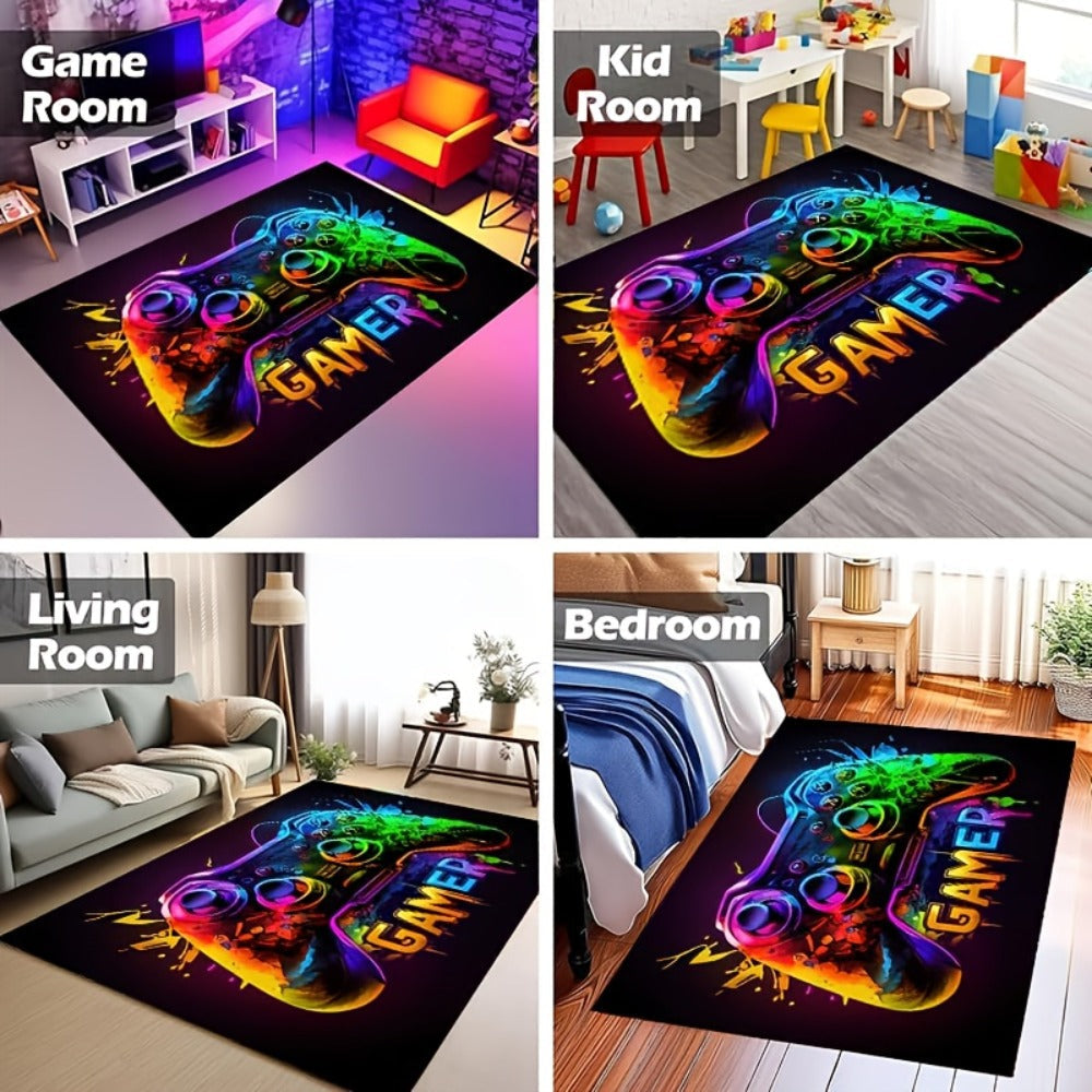Gaming Mouse Pad Large Extended Cyberpunk Controller Design Non-Slip Desk Mat for PC Console Streaming Setup Esports Game Room Decor Teen Boys Gift 24x36 47x63 Inch