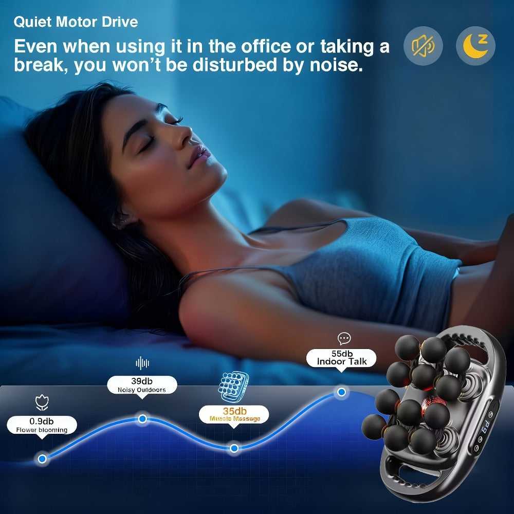 Handheld Massage Gun with Multiple Heads ¨C 9 Modes 9 Intensity Levels USB-C Rechargeable Percussion Massager with Storage Case & Smart Timer, Deep Tissue Muscle Relief for Home Gym & Sports Recovery