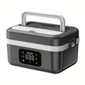 Wireless Heated Lunch Box 8000mAh Battery Powered - 60W Electric Food Warmer 1L Stainless Steel with Smart Timer 8 Settings and Power Bank Function, Portable Lunch Heater for Office Car Truck and Travel, BPA-Free with Fork Spoon and Insulated Bag