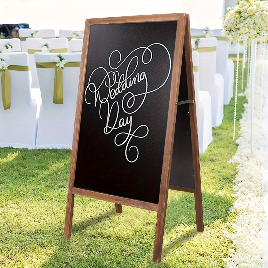 A-Frame Chalkboard Sign Double Sided Magnetic Wooden Standing Blackboard Menu Display Board for Restaurant Coffee Shop Bar Sidewalk Sandwich Board 39x20 Inch