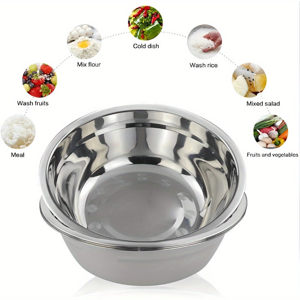 Stainless Steel Mixing Bowl Large 15.74 Inch Heavy Duty 304 Commercial Kitchen Bowl Rustproof Dishwashing Tub for Baking Cooking Pasta Prep