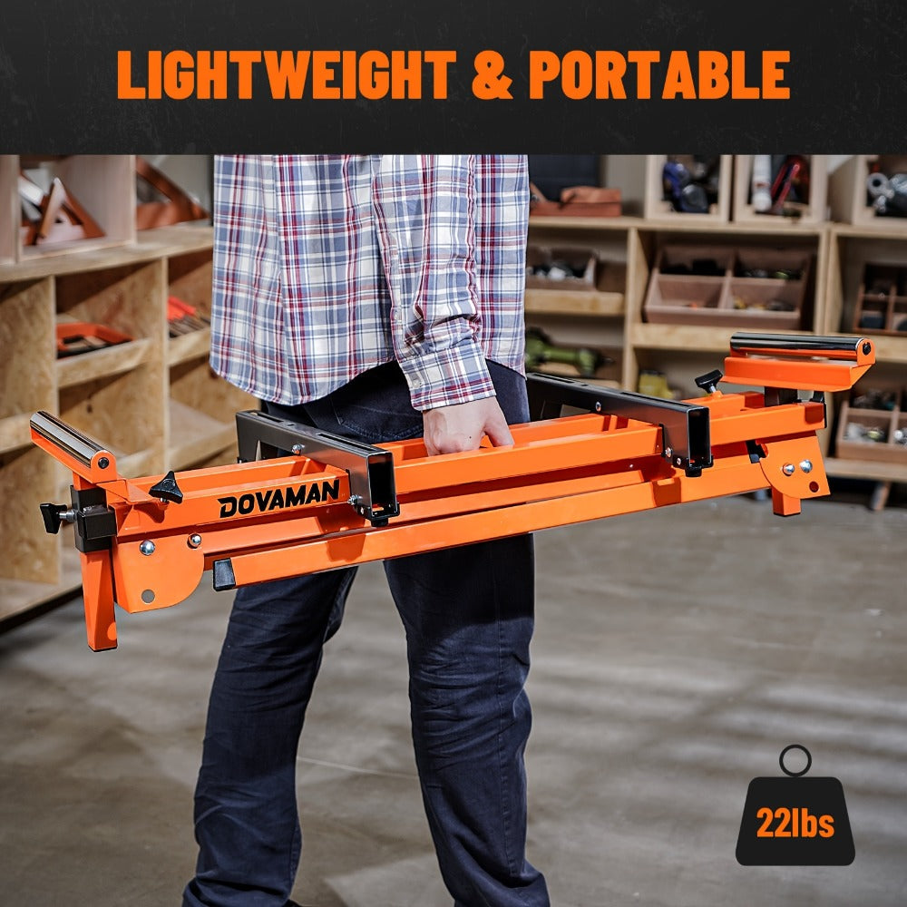 Miter Saw Stand with 78-1/8¡± Sliding Rail ¨C 3-Step Quick Fold, 22LB Lightweight, 330LB Capacity, Universal Fit for DeWalt Makita Bosch & Most Miter Saw Brands