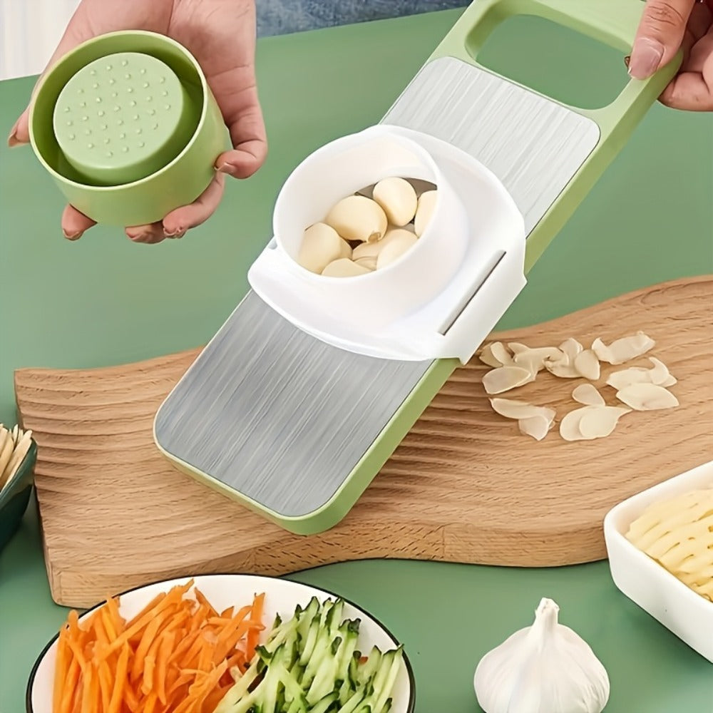 Mandoline Slicer 6-in-1 Vegetable Slicer Set with Interchangeable Blades - Stainless Steel Manual Julienne Grater Spiralizer Kitchen Tool for Potatoes Carrots Cucumbers with Safety Holder