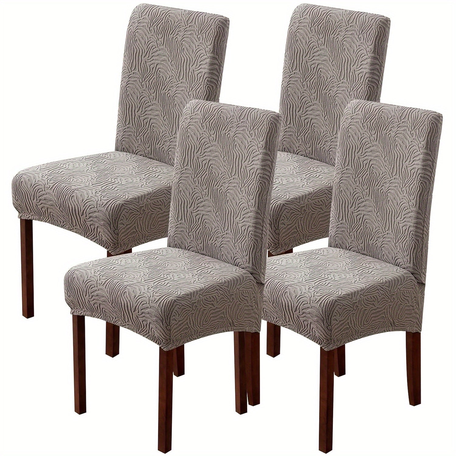 Dining Chair Covers Stretch Jacquard Slipcovers Removable Washable Chair Protector for Kitchen Hotel Restaurant Set of 4 or 6