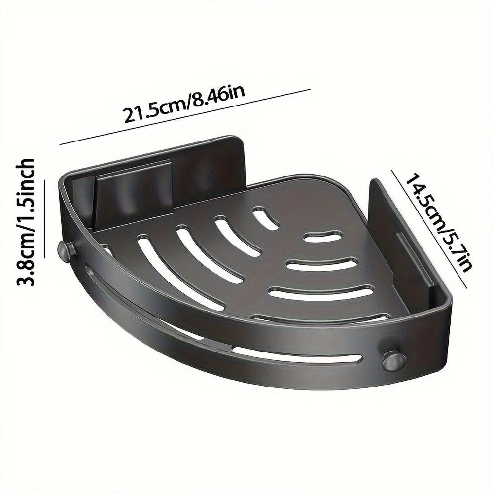 Corner Shower Shelf 2-Layer Nail-Free Bathroom Caddy ¨C No Drill Plastic Shampoo Holder & Organizer for Shower, Bathtub & Bathroom Wall | Drainage Design, Strong Load-Bearing