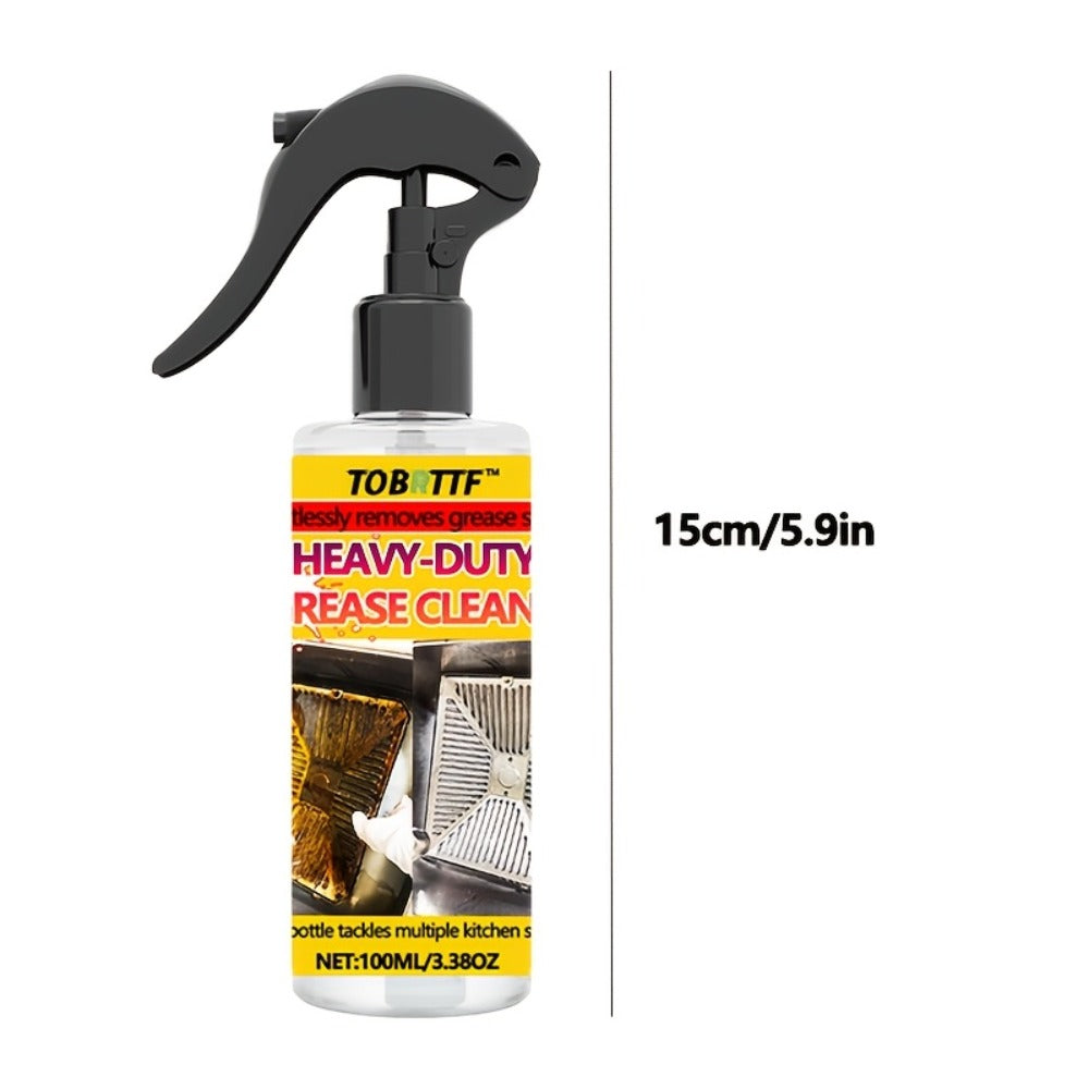 Kitchen Grease Remover Spray 3.38oz Powerful Degreaser - Fog-Free Spray for Range Hoods Stovetops Cookware Ovens, Removes Stubborn Grease Stains & Tough Grime, Easy-Use Stove Cleaner for Home & Professional Chefs