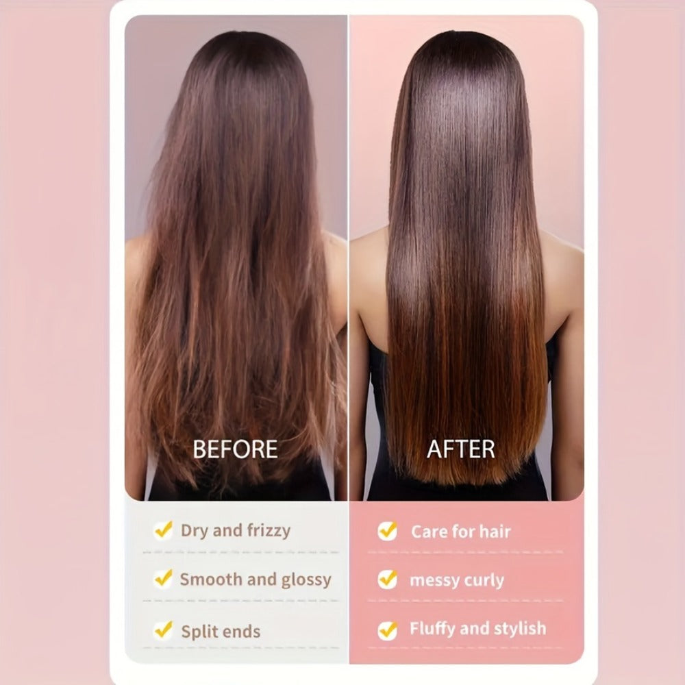 Mini Hair Straightener Comb Ceramic Heating Plate 3 Temperature Settings Fast Heating LED Display Travel Hair Straightening Brush for Women Home Salon Gift