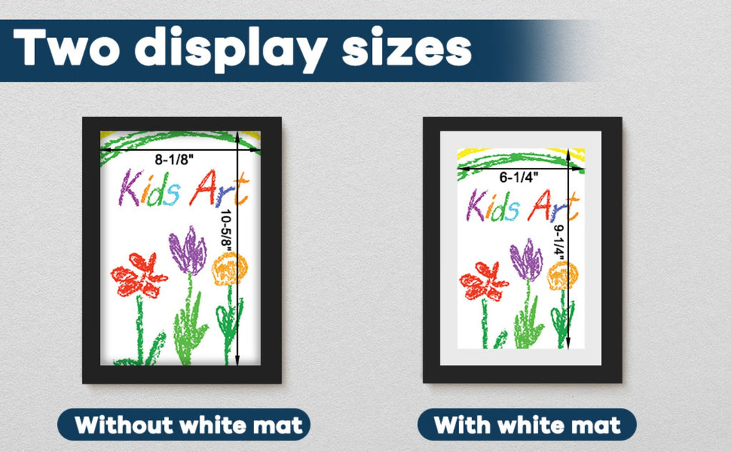 Kids Artwork Frames Front Opening Changeable 8.5x11 Inch Children Art Display Picture Frame for Drawing Crafts Photos Holds 130 Pieces Wood Black White