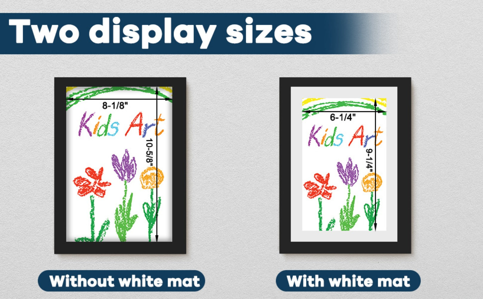 Kids Artwork Frames Front Opening Changeable 8.5x11 Inch Children Art Display Picture Frame for Drawing Crafts Photos Holds 130 Pieces Wood Black White