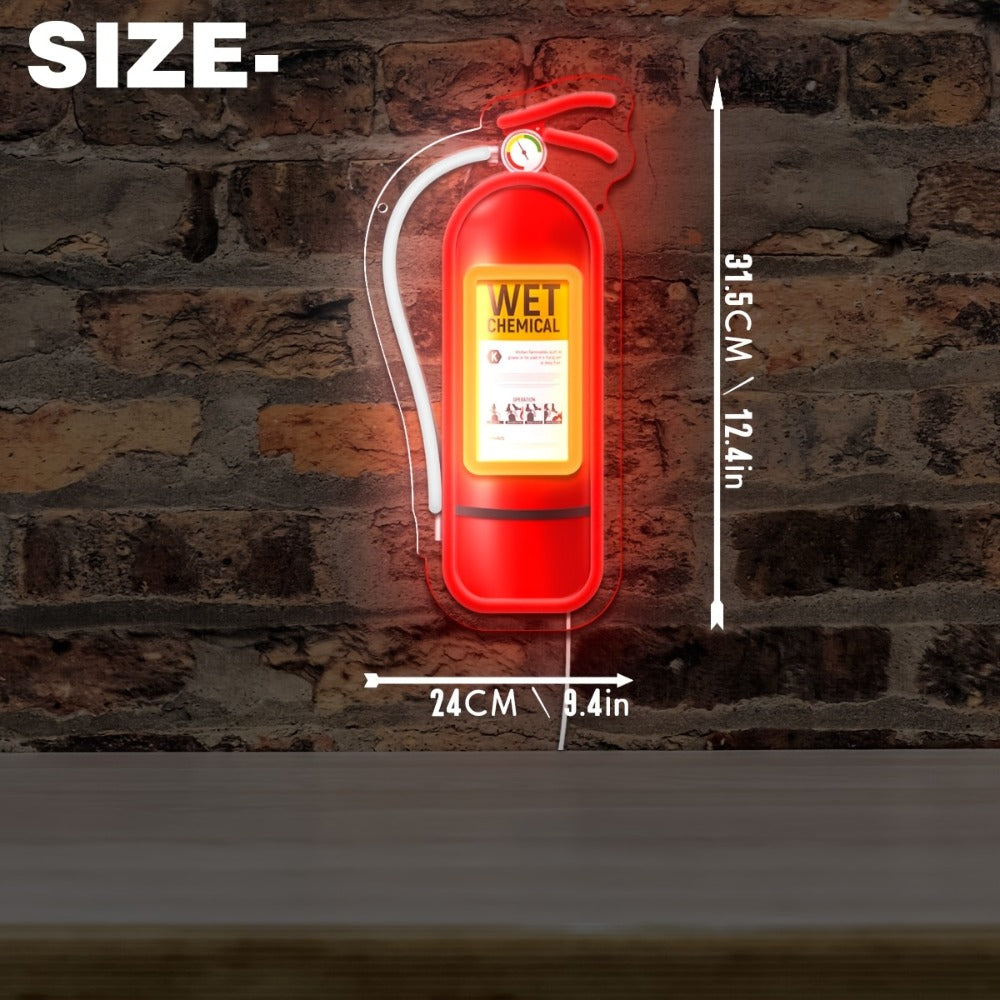 Neon Sign USB Powered Retro Wall Hanging Light - UV Reactive LED Art Decor with Switch Control for Bedroom Bar Man Cave Game Room Festival Party Decor Gas Tank Fire Extinguisher Design