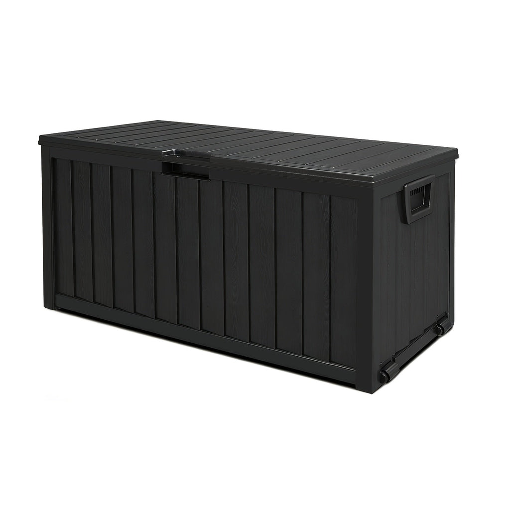 Waterproof Deck Box Outdoor Storage Cabinet 35/75 Gallon ¨C Enhanced Version with Handles & Wheels | Large Patio Storage Box for Pool Accessories, Garden Tools & Outdoor Gear | Easy Assembly Lockable