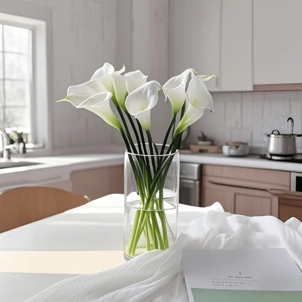 Eternal Lotus Flower Bouquet 20pcs ¨C Horseshoe Lotus Artificial Flowers for Wedding Decoration, Home Floral Arrangements, Outdoor & Festival Decor ¨C White, Black, Red & Orange (No Vase)