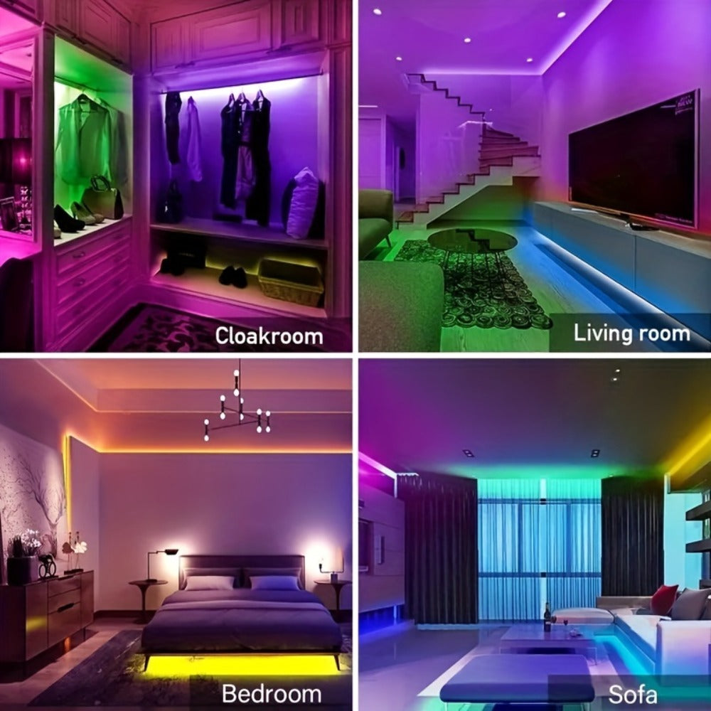 LED Strip Lights Music Sync, RGB Color Changing LED Lights for Bedroom with Remote Control, USB Powered TV Backlight, DIY Smart Ambient Lighting for Room, Home, Party, Holiday Decor