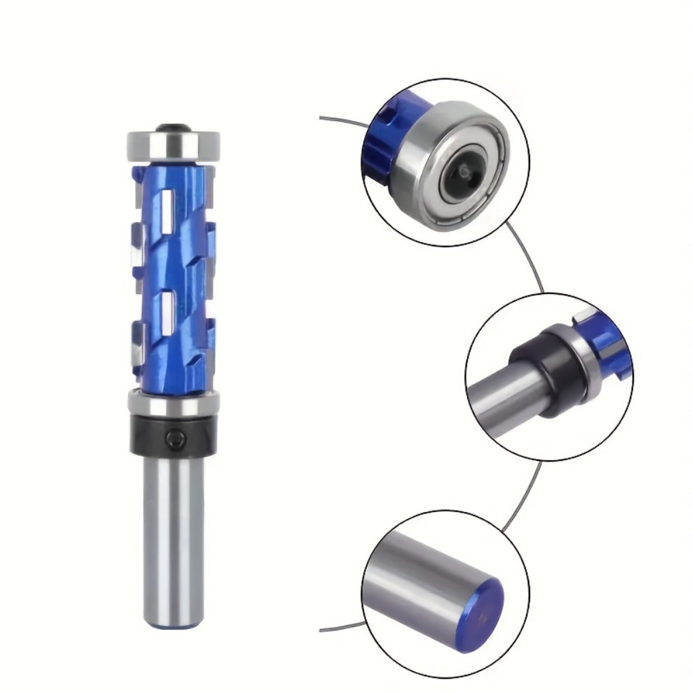 Carbide Flush Trim Router Bit 1/2¡± Shank - Double Bearing Design, Precision Woodworking Template Trimming Bit, CNC Router Cutter for Wood, Plywood & Laminate, 45mm & 65mm Options
