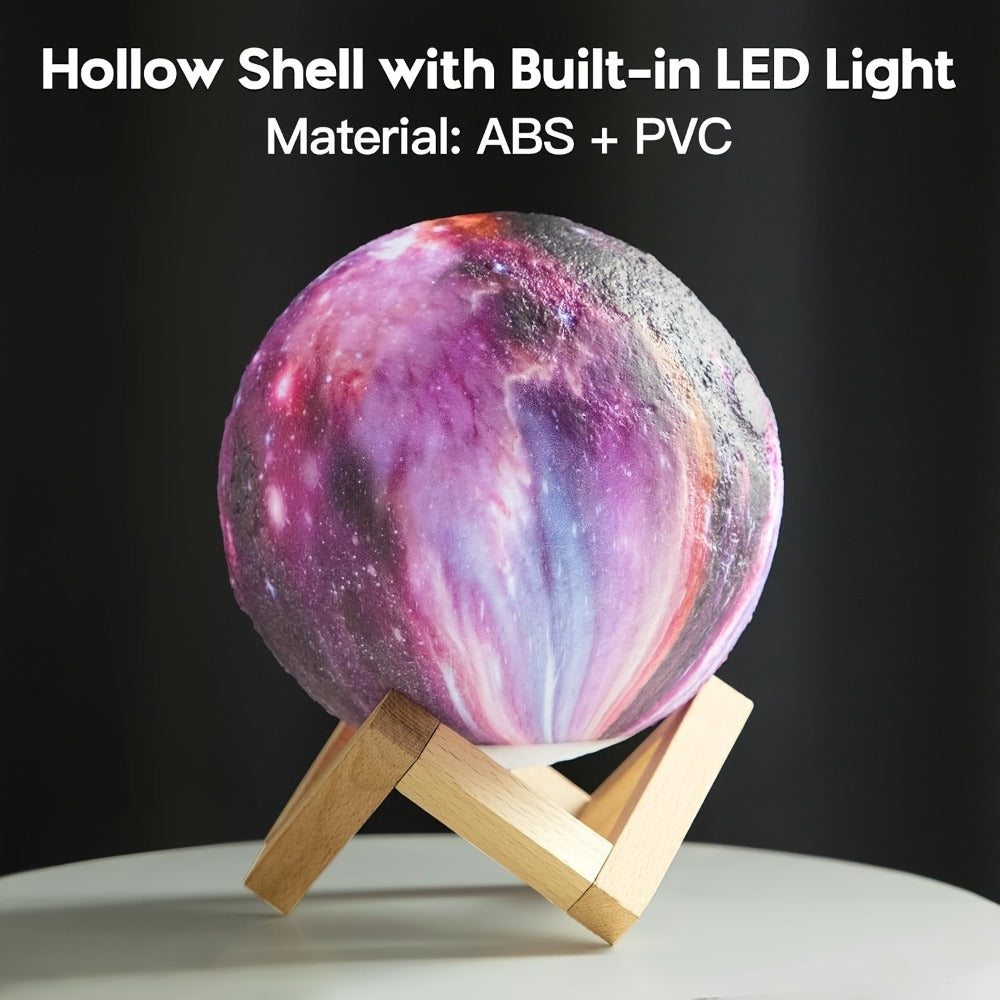 Moon Lamp Night Light 16 Colors 3D Galaxy Lamp with Wooden Stand Remote Control USB ¨C Perfect Birthday Gift for Women Men Lovers (5.9 Inch)