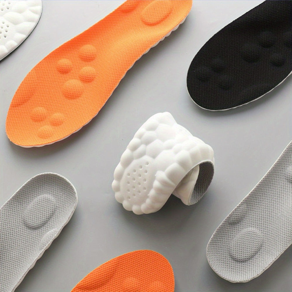 Memory Foam Insoles 3 Pairs - 4D High Elasticity Shoe Inserts for Men and Women, Breathable Comfort Insoles for Work, Sports, Walking, Standing All Day