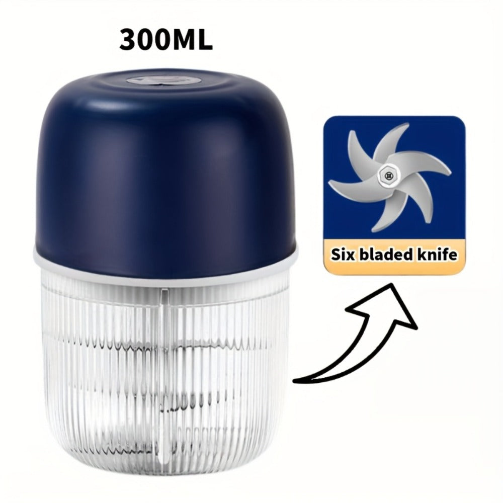 Electric Garlic Chopper USB Rechargeable Mini Food Chopper with 800mAh Battery - Portable Vegetable Garlic Grinder Onion Blender for Garlic Ginger Chili Fruits Meats - Kitchen Gadget Gift