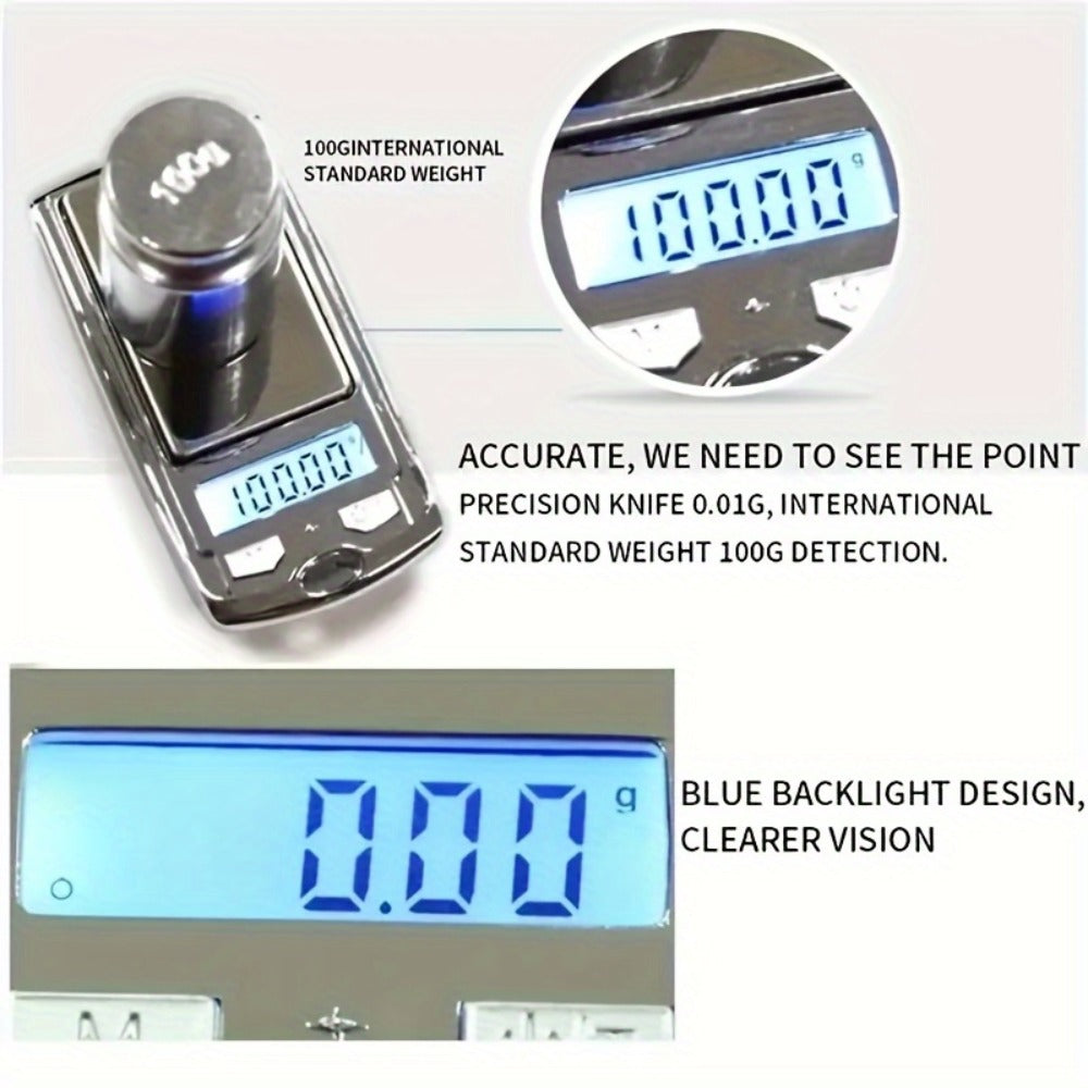 Mini Digital Pocket Scale 0.01g Precision ¨C Portable Keychain Scale with Backlit LCD for Jewelry, Herbs, Food & Kitchen Use ¨C Compact Lightweight Gram Scale