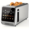 4-Slice Toaster Long Slot Stainless Steel ¨C Touch Screen LED Display, 1.5¡± Wide Slots, Countdown Timer, Memory Function, Dual Control, 6 Shade Settings