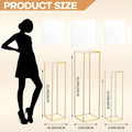 Golden Cake Stand & Pedestal Stand Set - Metal Cylinder Hexagon Display Stand for Wedding, Party & Home Decor