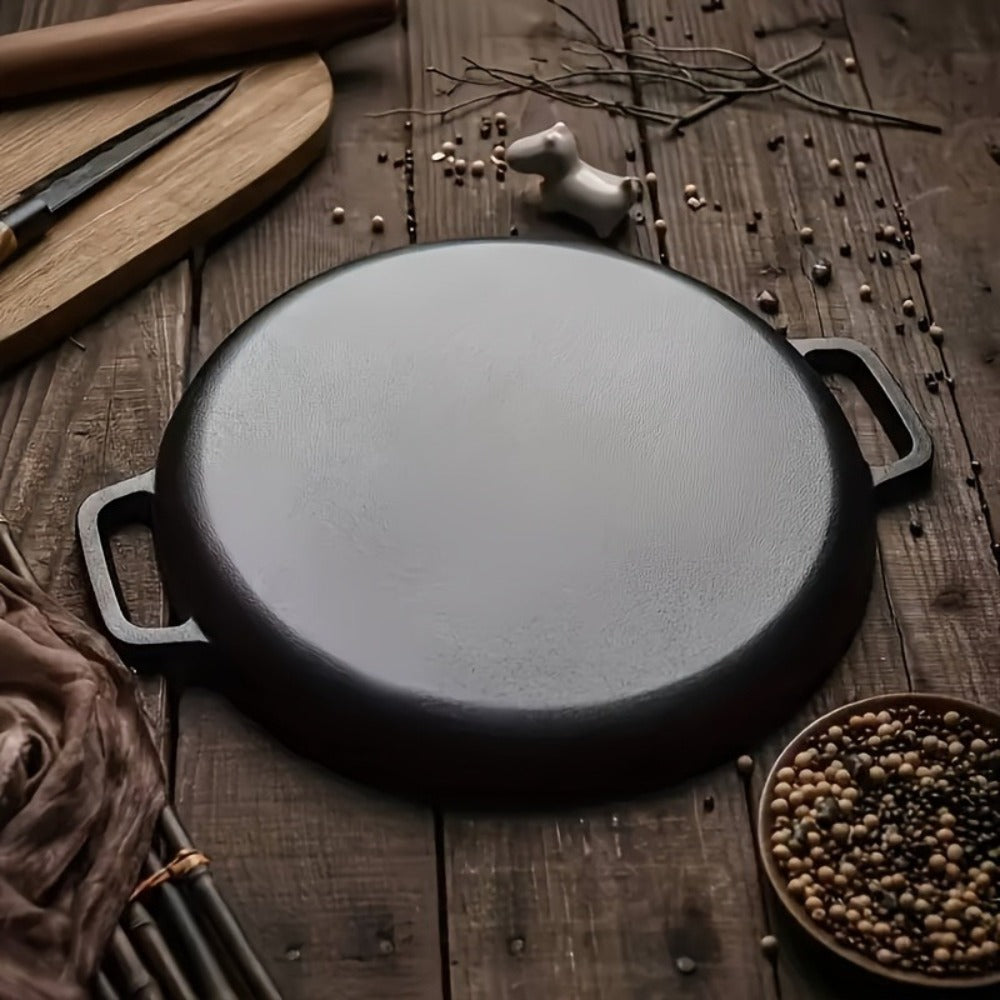 Pre-Seasoned Cast Iron Pan Set - Non-Stick Multifunctional Skillet for Pizza Home Kitchen Outdoor Cooking, Even Heating Compatible with All Stoves, 1/2/3 Piece Options