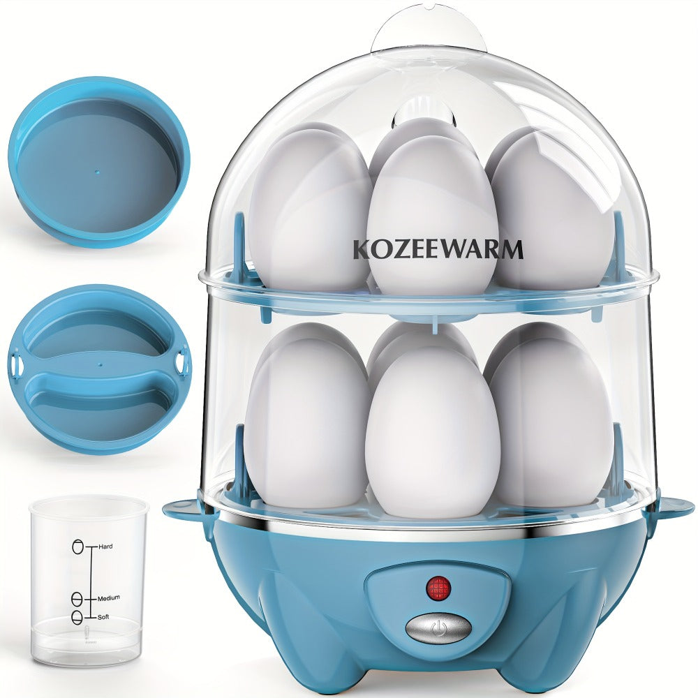 Electric Egg Boiler & Cooker with Auto Shut-Off ¨C Single & Double Layer, Multi-Function for Hard Boiled, Soft Boiled, Scrambled, Omelette, Steamed Vegetables & Dumplings, 4 Colors