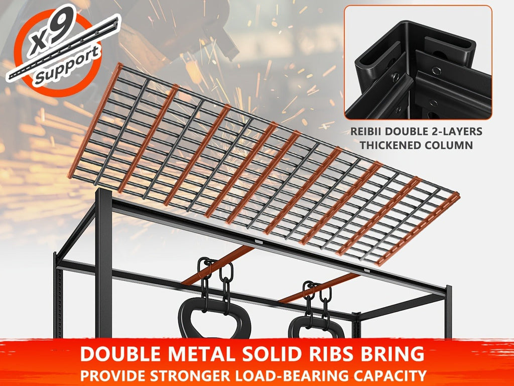 Heavy Duty 5 Tier Metal Shelving Unit Adjustable Up to 3000LBS for Garage Workshop Commercial Storage Rack No Bolt Easy Assembly Black