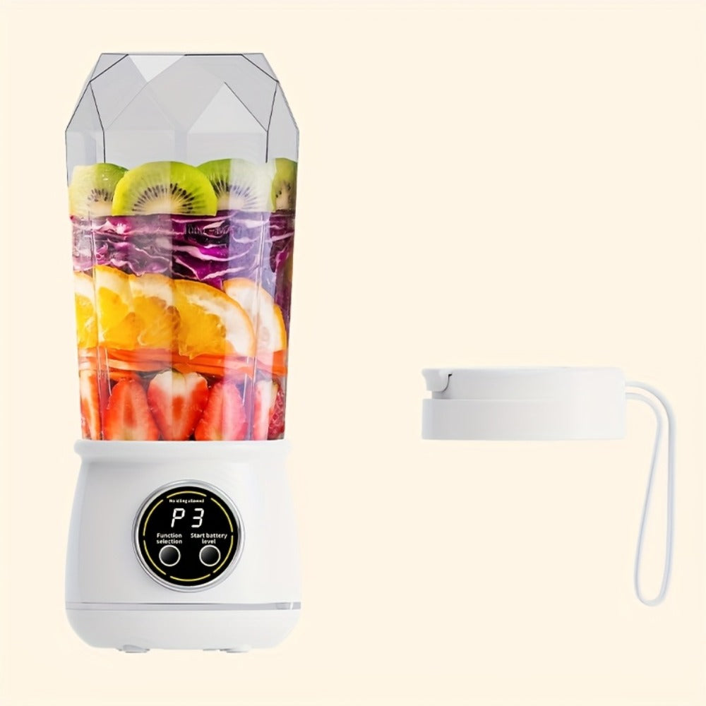 Portable Juicer USB Rechargeable with LED Display - Handheld Personal Blender for Smoothies, Juice & Ice Crush, Li-Ion Battery Powered Mini Juicer Cup for Home, Gym, Travel & Outdoor, Multiple Styles