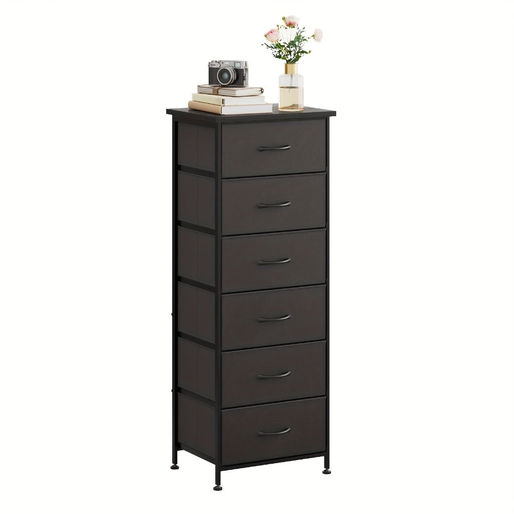 Tall Dresser with Fabric Drawers Storage Organizer 41-47 Inch 6 Drawer Chest for Bedroom Closet Entryway Clothing Storage 6 Colors