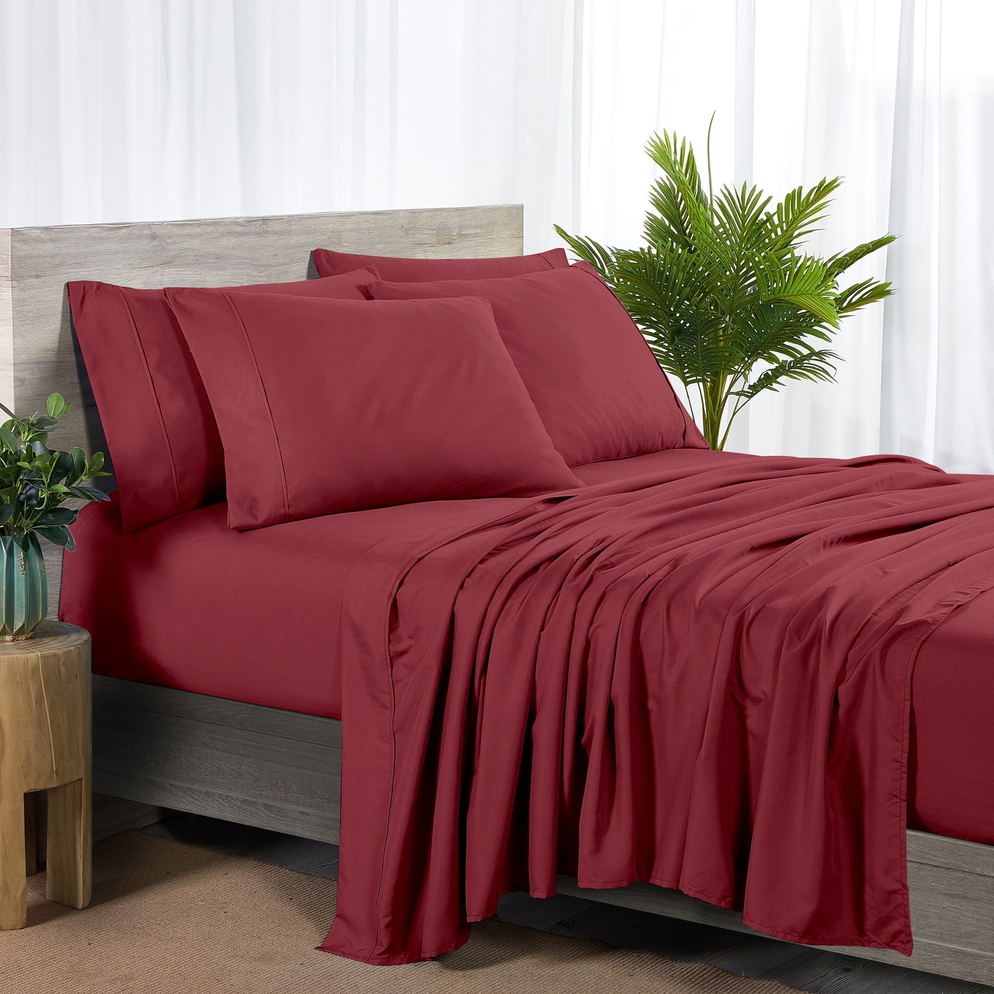 Bamboo Blend 6-Piece Sheet Set ¨C 2000 Thread Count SnugGrip Fitted Sheet 16¡± Deep Pocket Soft Wrinkle Resistant Twin Full Queen King Cal King