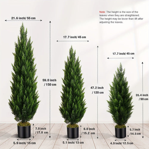 Artificial Cedar Topiary Tree UV Resistant ¨C Potted Fake Cypress Tree for Front Porch, Entryway & Living Room ¨C Evergreen Faux Cedar Plant for Indoor Outdoor Home Decor, Yard & Garden ¨C 2FT 3FT 1 or 2 Pack