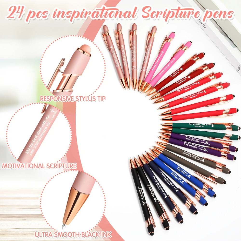 Christian Gifts Bulk Set 72pcs | Inspirational Religious Notebooks Ballpoint Pens Verse Keychains ¨C Bible Quote Party Favors for Church Office Christmas Easter Stocking Stuffers