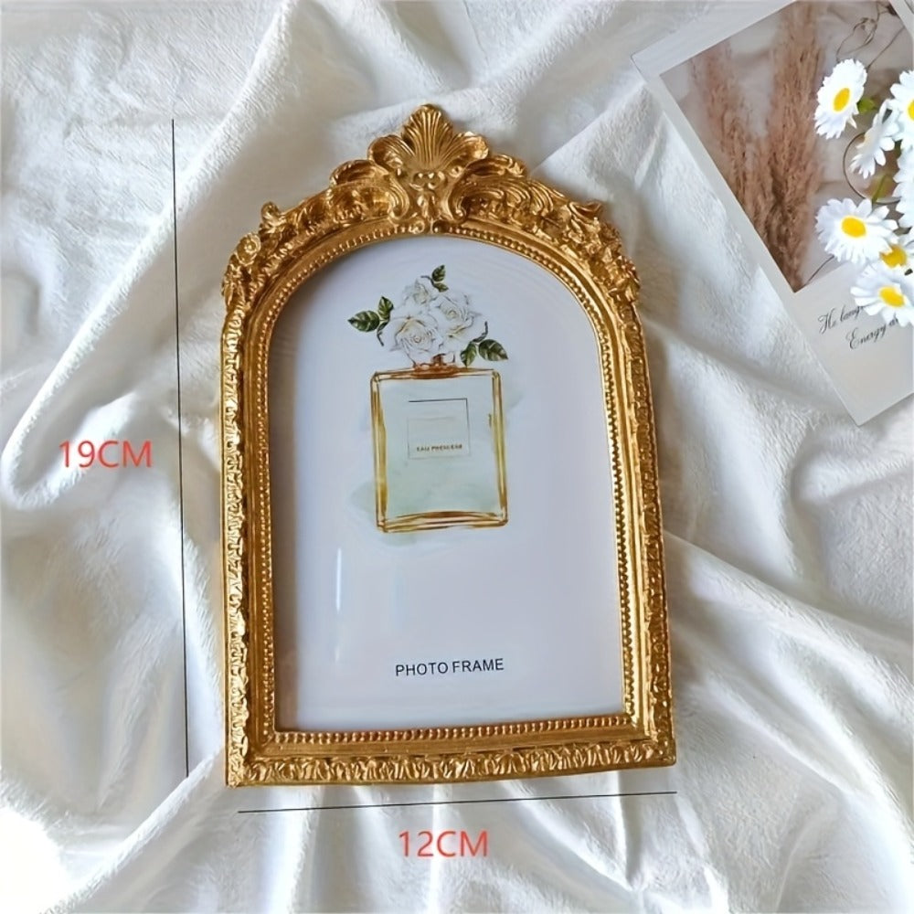 Baroque Vintage Gold Picture Frame - Ornate Resin Photo Frame for Wall & Tabletop Display, Elegant Wedding Anniversary Home Decor Gift, Classic Victorian Style