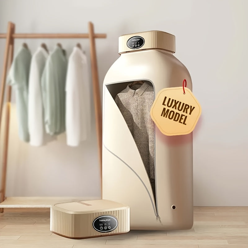 Portable Electric Clothes Dryer 600W Dual Mode Warm Hot Air Timer 1H 2H 8H Compact Mini Dryer Machine with Dryer Bag for Apartments Dorms RVs Travel Small Spaces