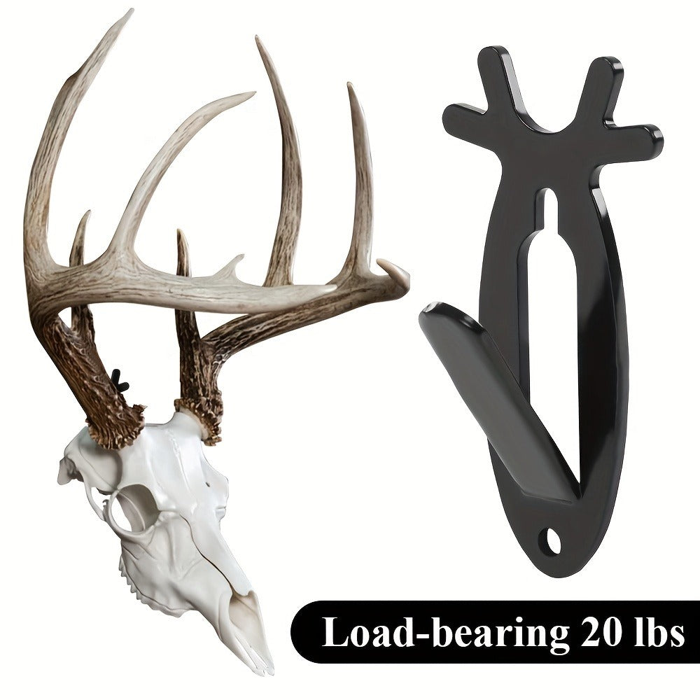 Deer Head Wall Hooks Set of 5 | Rustic Antler Wall Mount Coat Hook | Heavy Duty Steel | Entryway Bedroom Bathroom Balcony Home Decor
