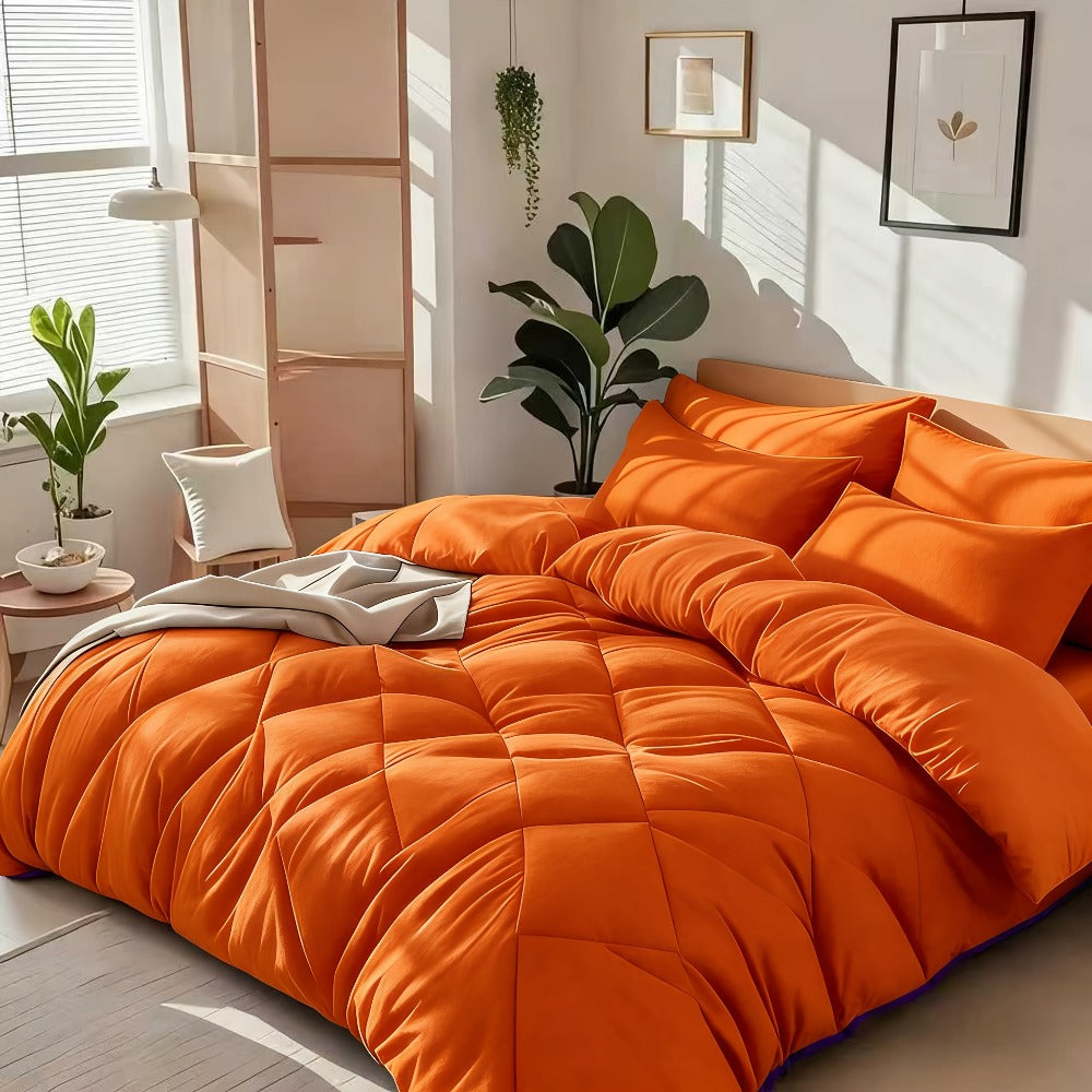 Cooling Comforter Set 2/3 Pcs ¨C Soft Fluffy Microfiber Lightweight Breathable Quilt, Rhombus Grid Solid Color Bedding for All Seasons, Twin Queen King ¨C Multiple Colors Available