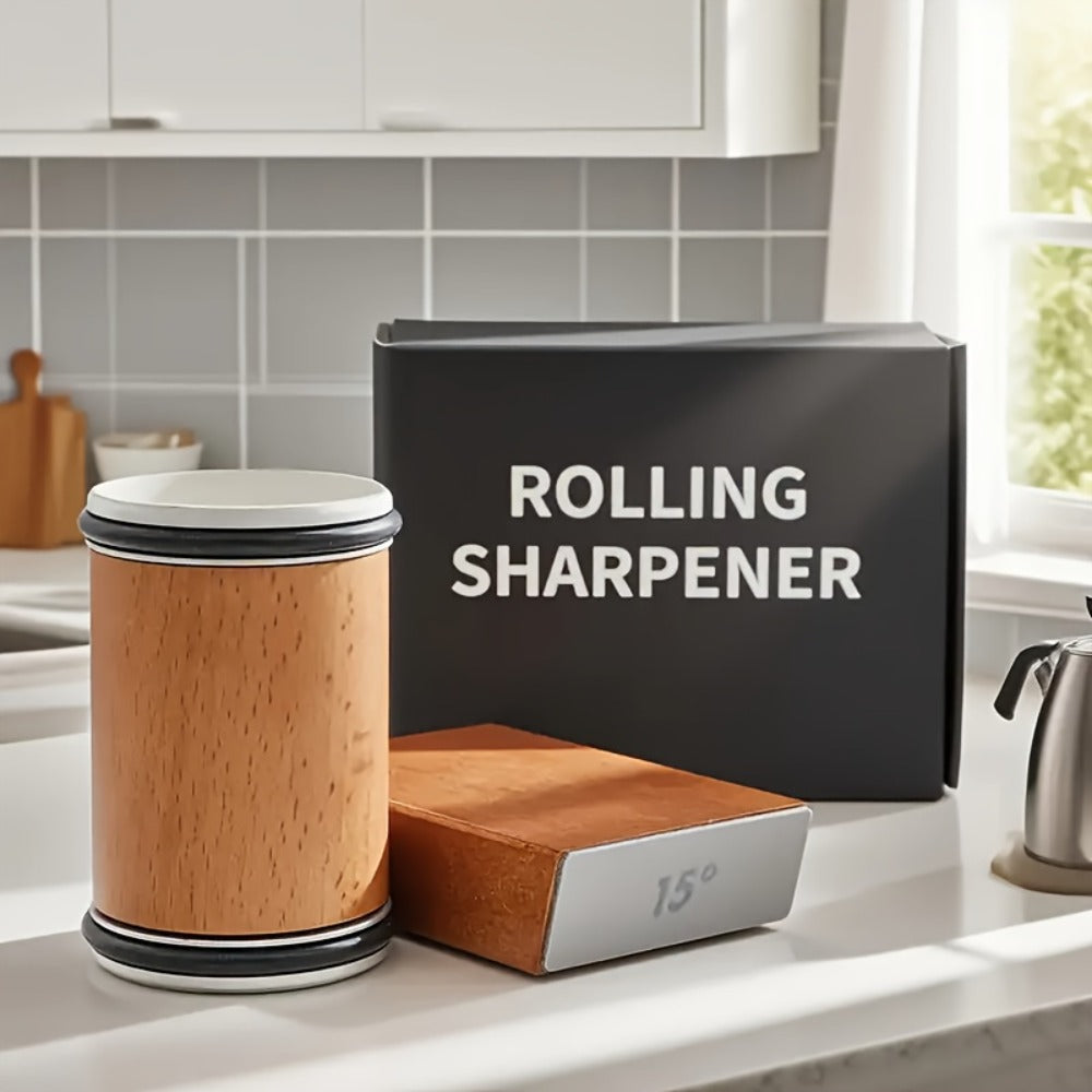 Diamond Rolling Knife Sharpener 2-Angle and 5-Sided Options for Kitchen Outdoor Knives Chef Gift Christmas Halloween Kitchen Accessories