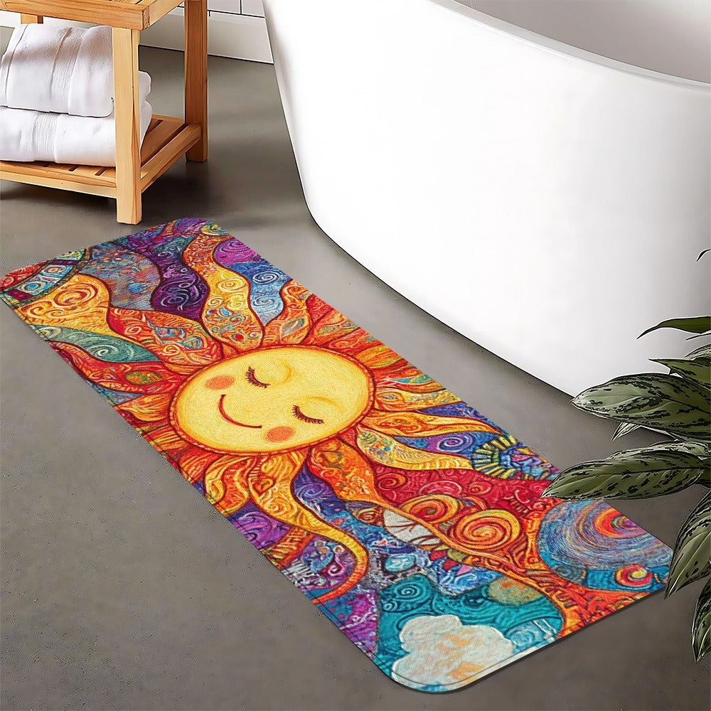 Boho Runner Rug Mandala Non-Slip Washable Soft Polyester Kitchen Hallway Mat Sun Totem Colorful Pattern Living Room Bathroom 5 Designs