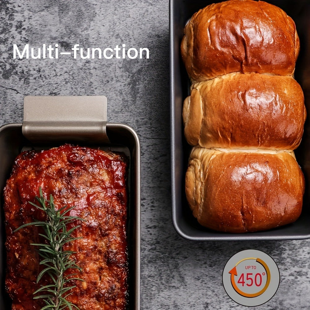 Nonstick Meatloaf Pan with Drain Tray, 2-Piece Carbon Steel Loaf Pan Set for Baking, Fat-Reducing Bread Pan with Insert, Oven Safe Meat Loaf Baking Pan for Healthier Cooking, Standard & Gold Options