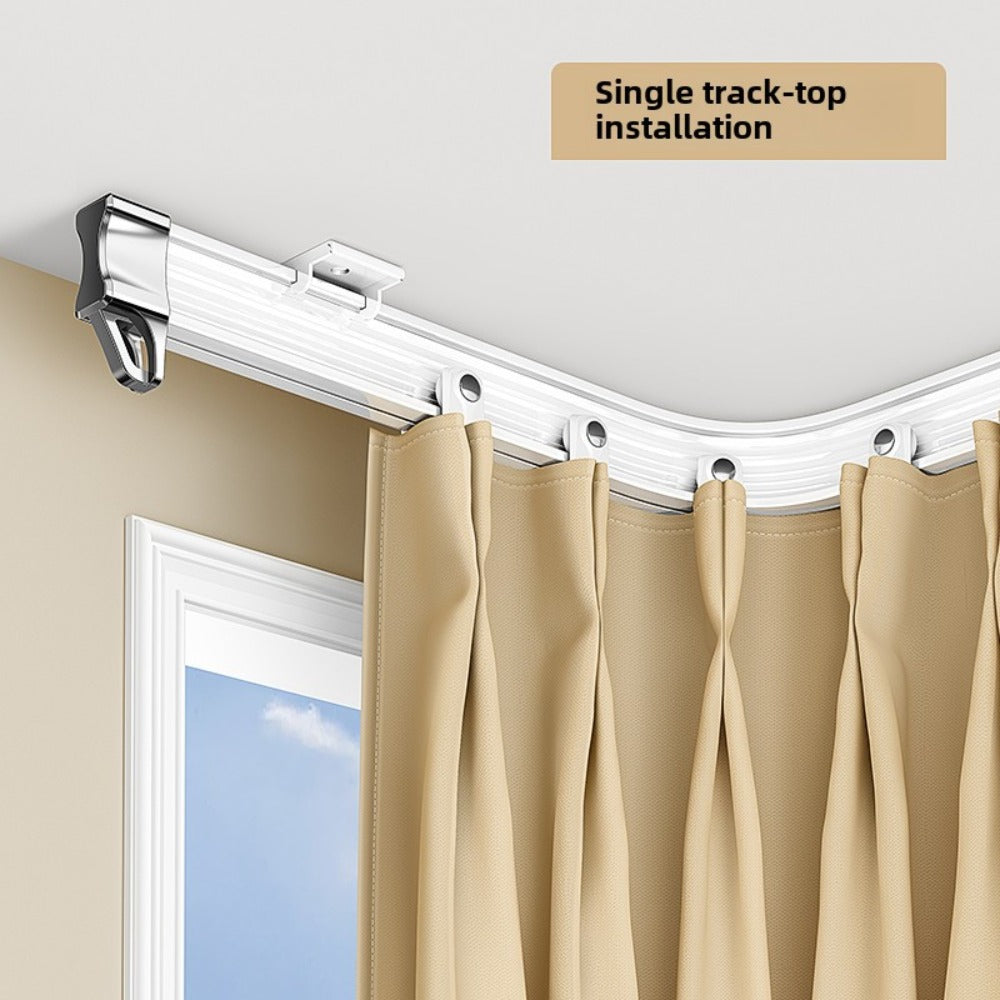 Flexible Curtain Rail Track ¨C Bendable PVC Ceiling Mount Curtain Rod for Bay Window, Bathroom & Home Decor, Trim-to-Fit Monorail Curtain Track System