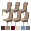 Dining Chair Covers 6pcs Waterproof - Stretch Polyester Spandex Elastic Slipcovers with Little Leaf Pattern, Machine Washable Pet-Friendly Chair Protectors for Home Restaurant