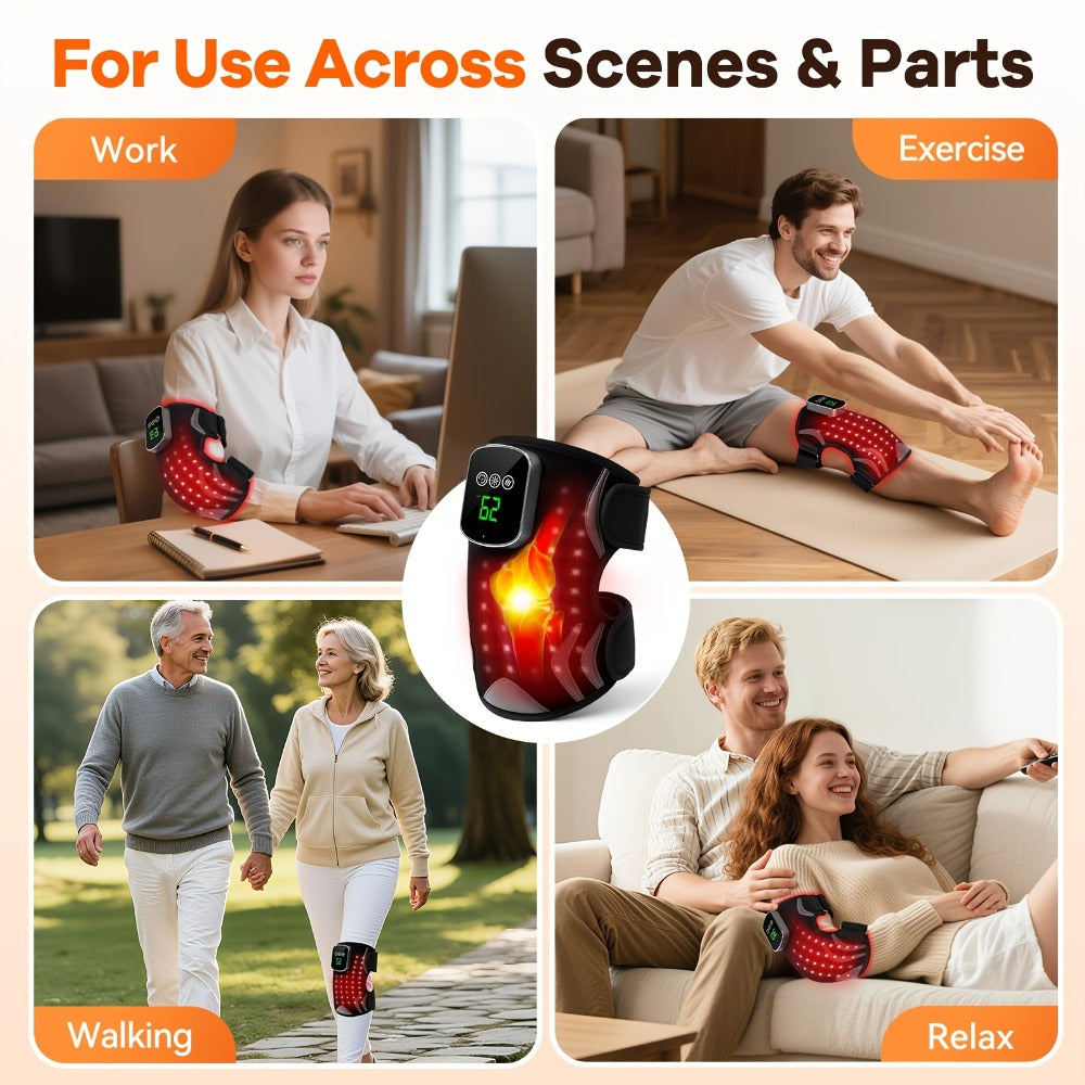 Heated Knee Massager with Vibration ¨C Electric Knee Heating Pad & Support Wrap for Arthritis, Joint Pain & Muscle Relief, Warm Knee Brace Massager for Men Women Home Use & Recovery