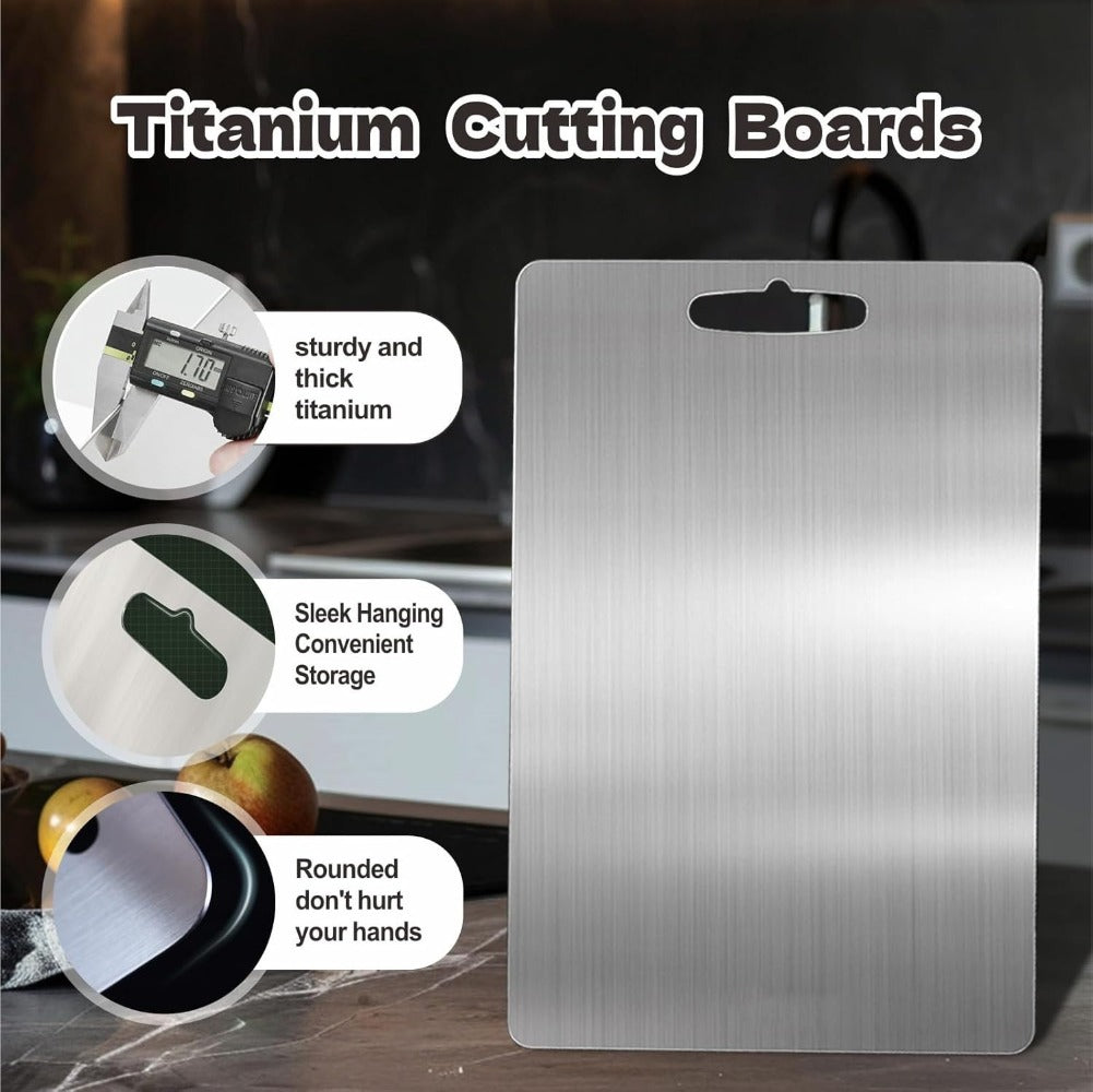 Stainless Steel Cutting Board Dual-Sided 9x13 Inch ¨C Non-Slip Kitchen Chopping Board for Meat Vegetables Fish, Compact Design for RV Small Kitchen Home Chef