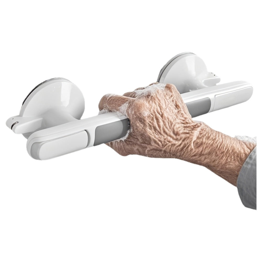 Safety Grab Bar for Seniors - Suction Cup Handrail for Bathroom, Non-Slip Bathtub Rail, Elderly Assist Handle, No Drill Wall Bar for Shower, Toilet, Kitchen Support
