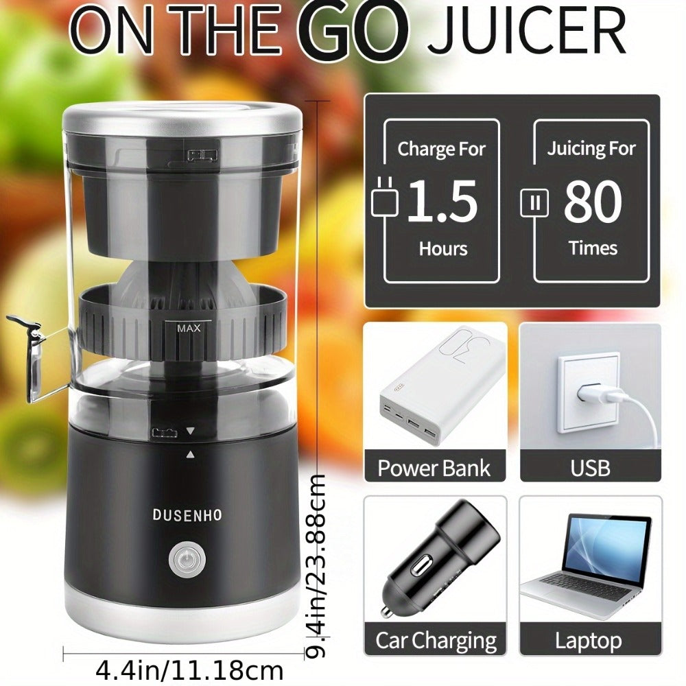 Electric Citrus Juicer Rechargeable USB-C ¨C Portable Electric Orange Juicer Machine with 45W Motor, BPA-Free, Quiet Operation, Cleaning Brush Included, for Orange Lemon Lime