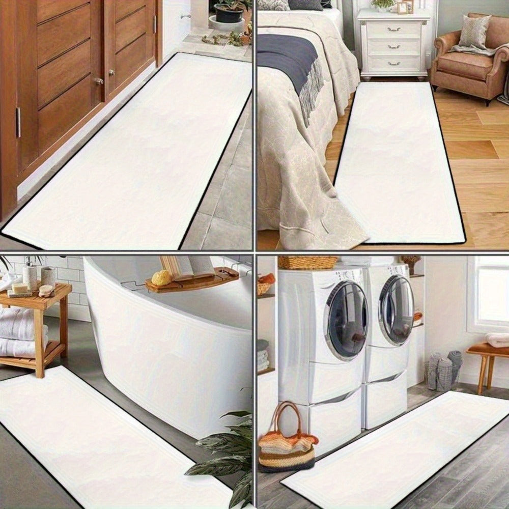 Bohemian Moon Phase Floral Area Rug Non-Slip Washable Rectangle Mat, Artistic Decorative Kitchen Runner for Hardwood Floors, Bedroom, Living Room, Laundry Room, Entryway and Hallway Home Decor