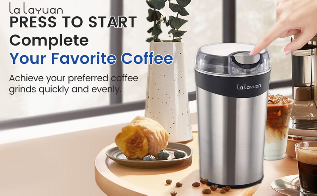 Coffee Bean Grinder Electric 200W Powerful Motor Stainless Steel Chamber Ultra-Fine Blade Grinder One-Touch 12 Cups Multi-Purpose for Spices Nuts Grains 110V US Plug