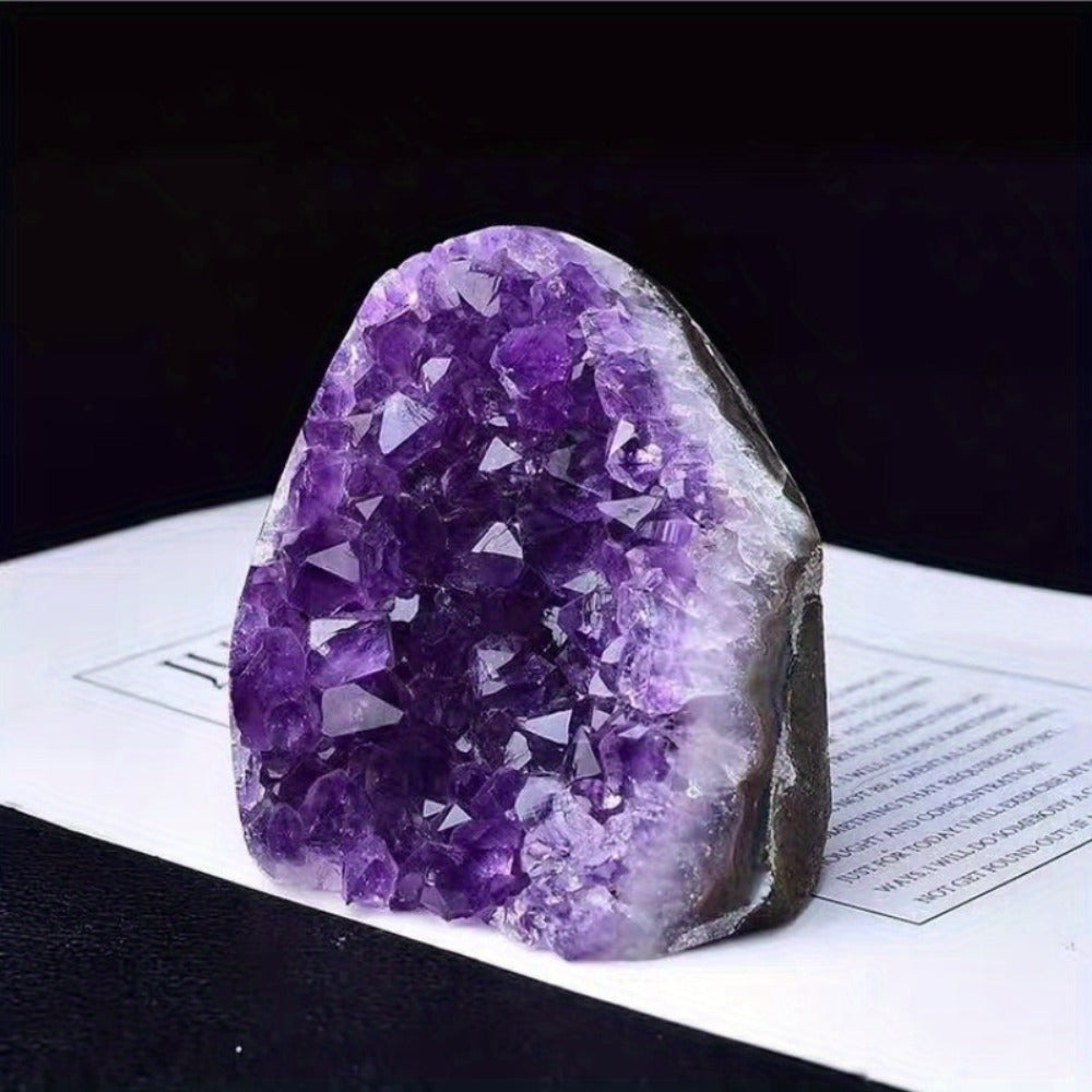 Amethyst Crystal Cave Cluster Natural Uruguayan Polished Edges Geode Home Office Decor Meditation Healing Crystal Birthday Holiday Hanukkah Thanksgiving Gift